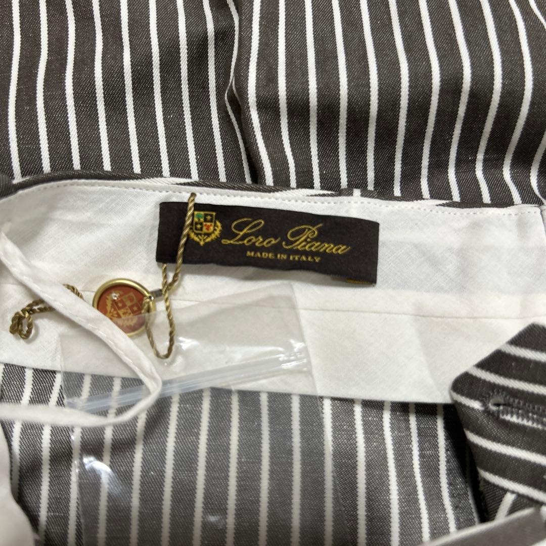 【メチュ価格】新品◆ロロピアーナ LORO PIANA 麻混ストライプ