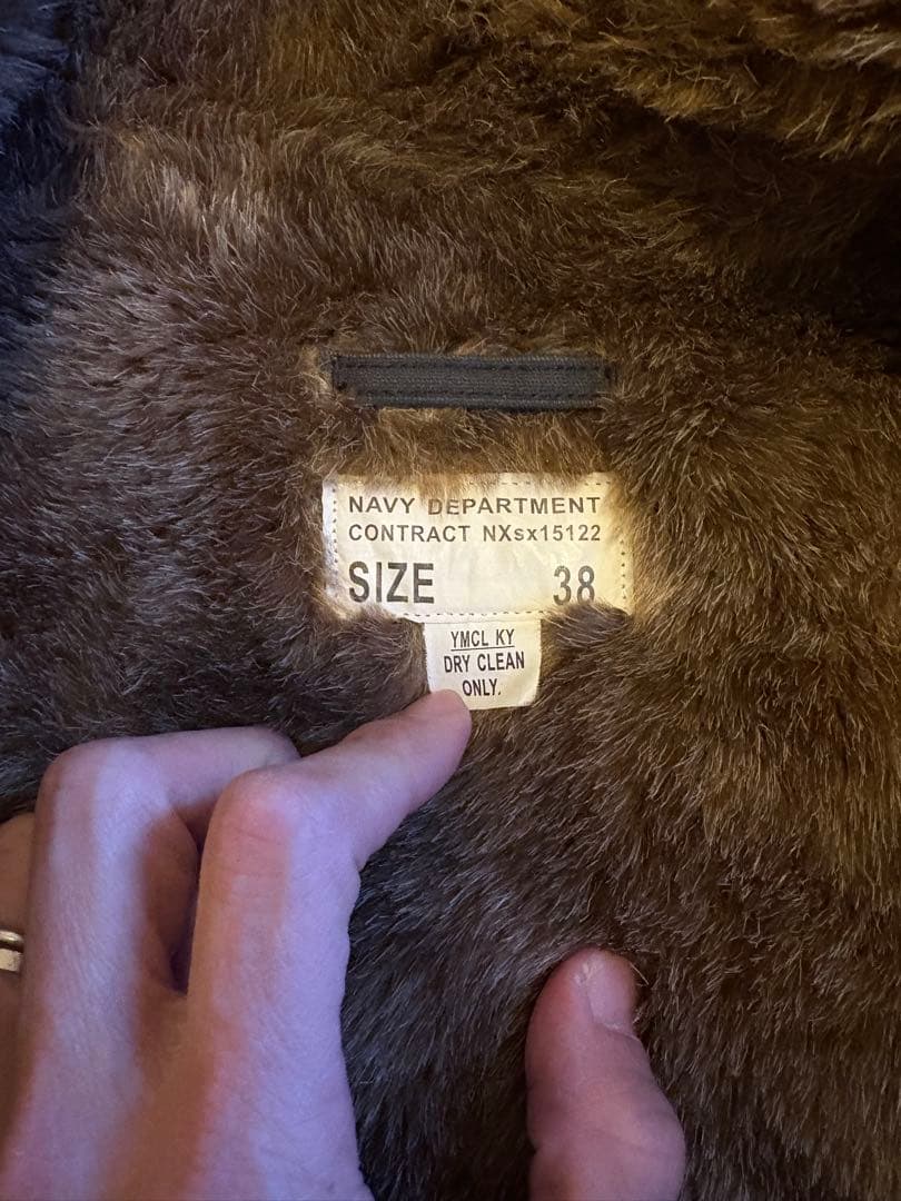 US.NAVY 裏ボア ミリタリーデッキジャケット 38(日本L相当) ネイビー