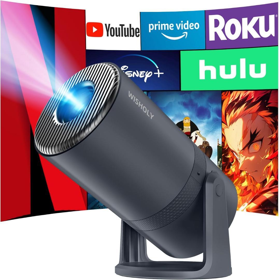 プロジェクター 電動フォーカス Android TV搭載 270°回転 S974