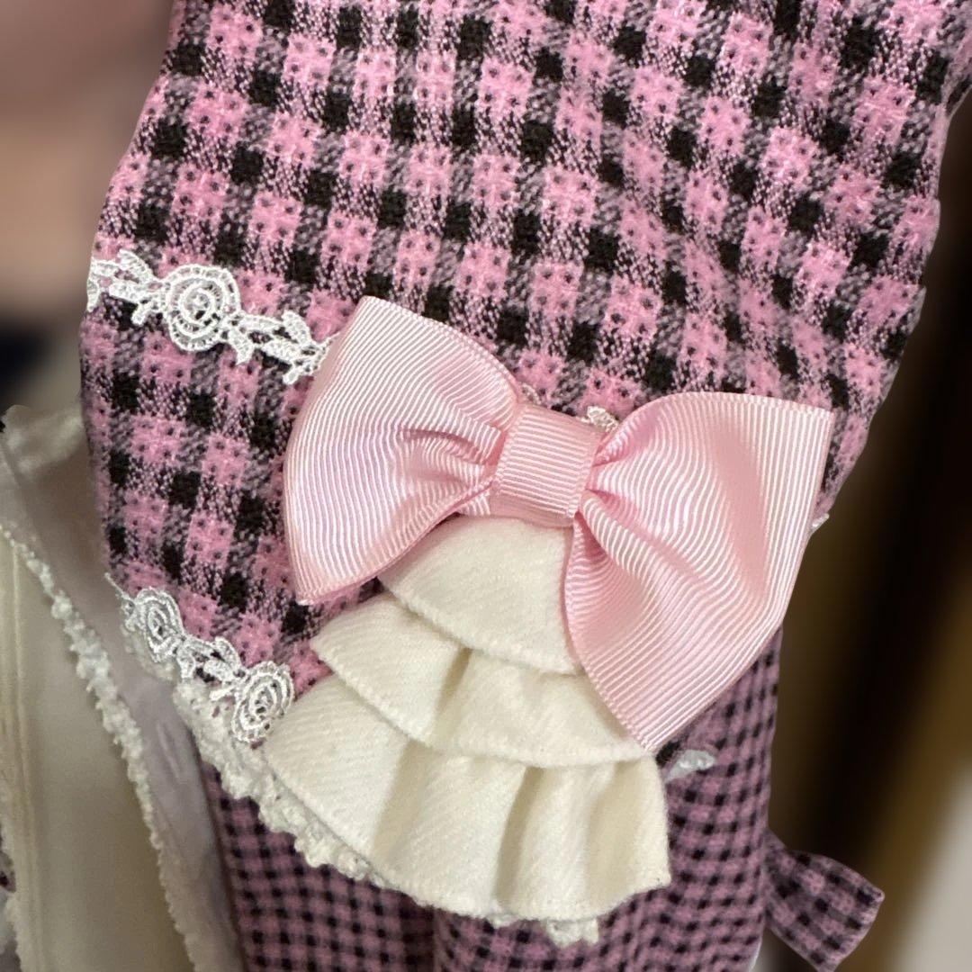 星*奨様 BODYLINEボディラインのチェック柄ワンピコート　ワンピース　姫ロ