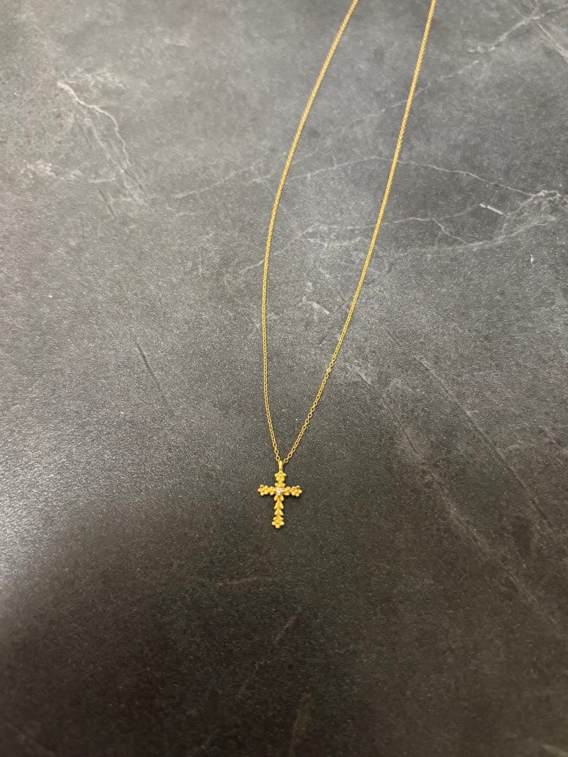 ahkah/ゴールド 十字架 ネックレス