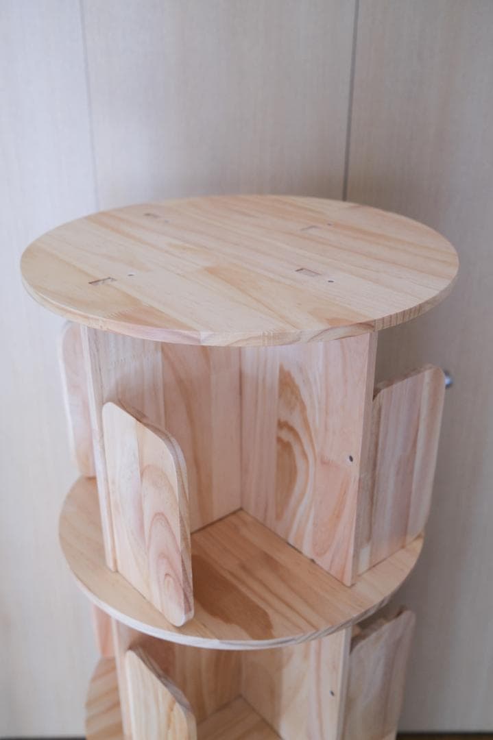 山善 YAMAZEN 回転式本棚 TKR-4(NA)　4段　ナチュラル