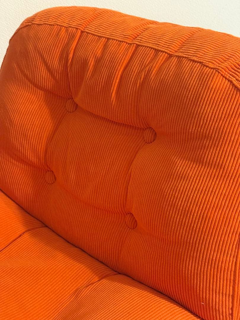 【取引成立しました】 ディヴリンゲ オレンジ コーデュロイ 1人掛けソファ