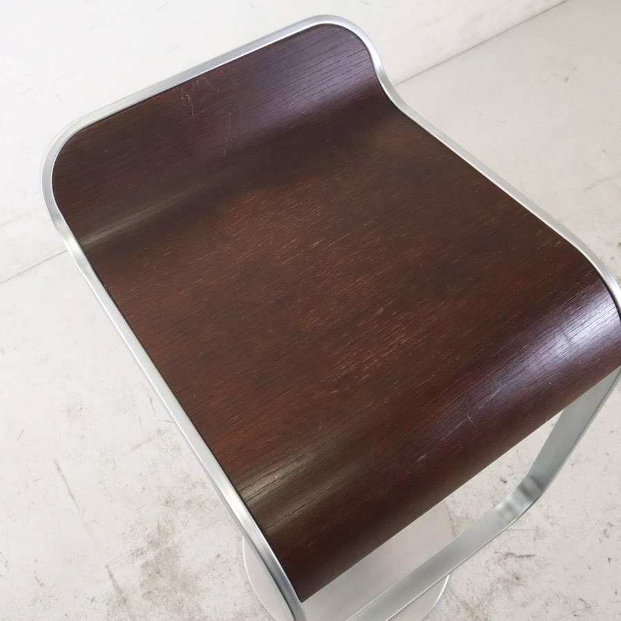 はなこ様6の6ラパルマ レム ハイスツール オーク突板 ブラウン 昇降回転