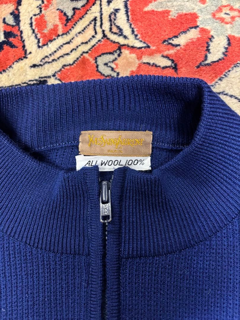 80s Yves Saint Laurent PARIS ウールニット ジップ