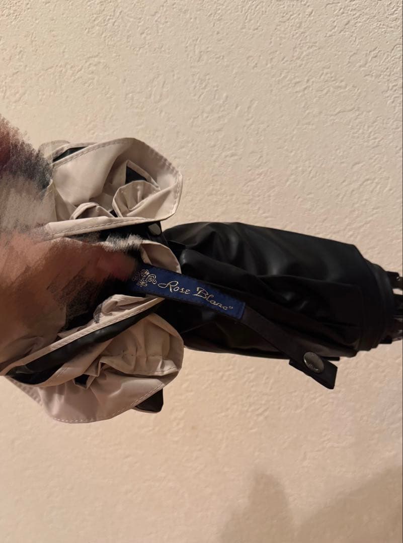 芦屋ロサブラン 日傘 2段折り フリル 曲がり竹手元