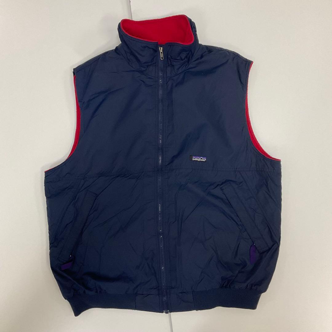 Patagonia USA製 シンチラシェルドベスト ネイビー×赤 XL 90s