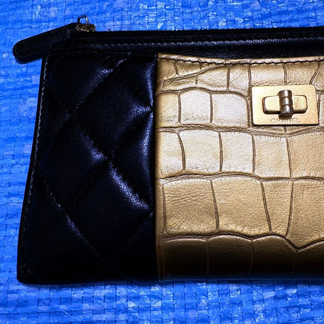 CHANEL⬛︎ウォレット⬛︎長財布⬛︎クロコ型押し⬛︎キルティング⬛︎レザー⬛︎ブラック