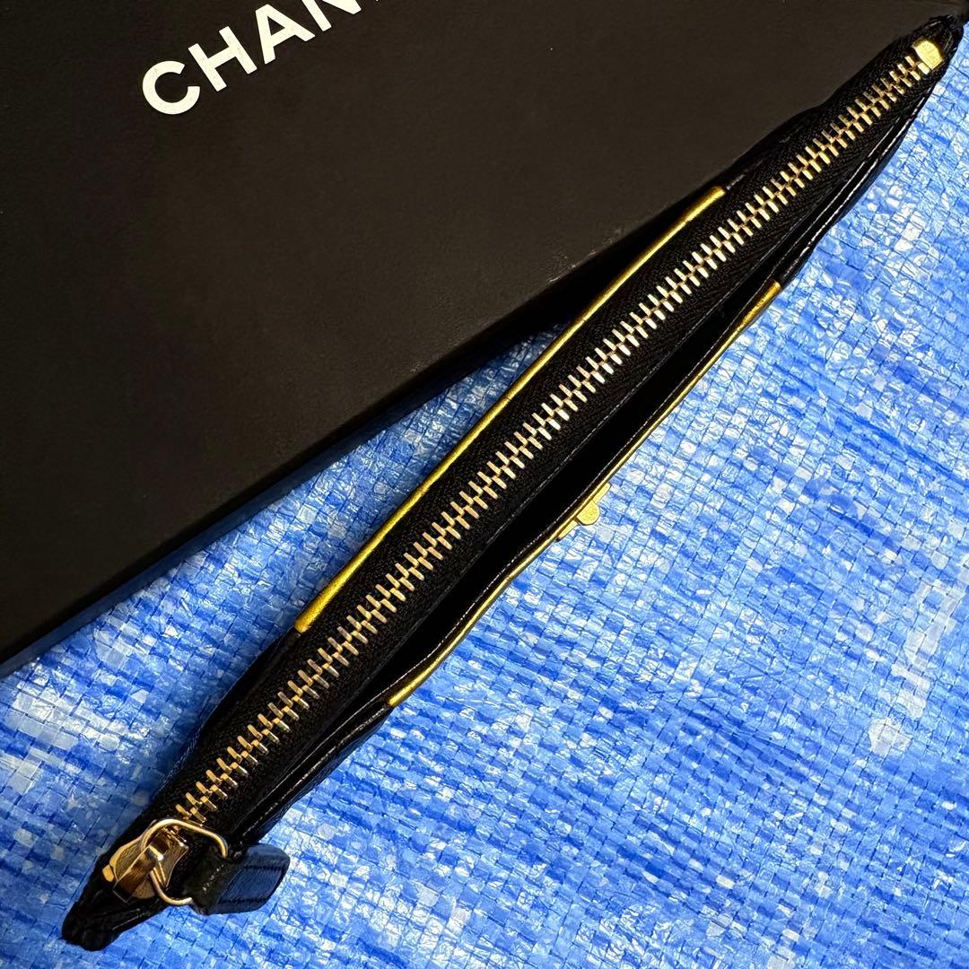 CHANEL⬛︎ウォレット⬛︎長財布⬛︎クロコ型押し⬛︎キルティング⬛︎レザー⬛︎ブラック