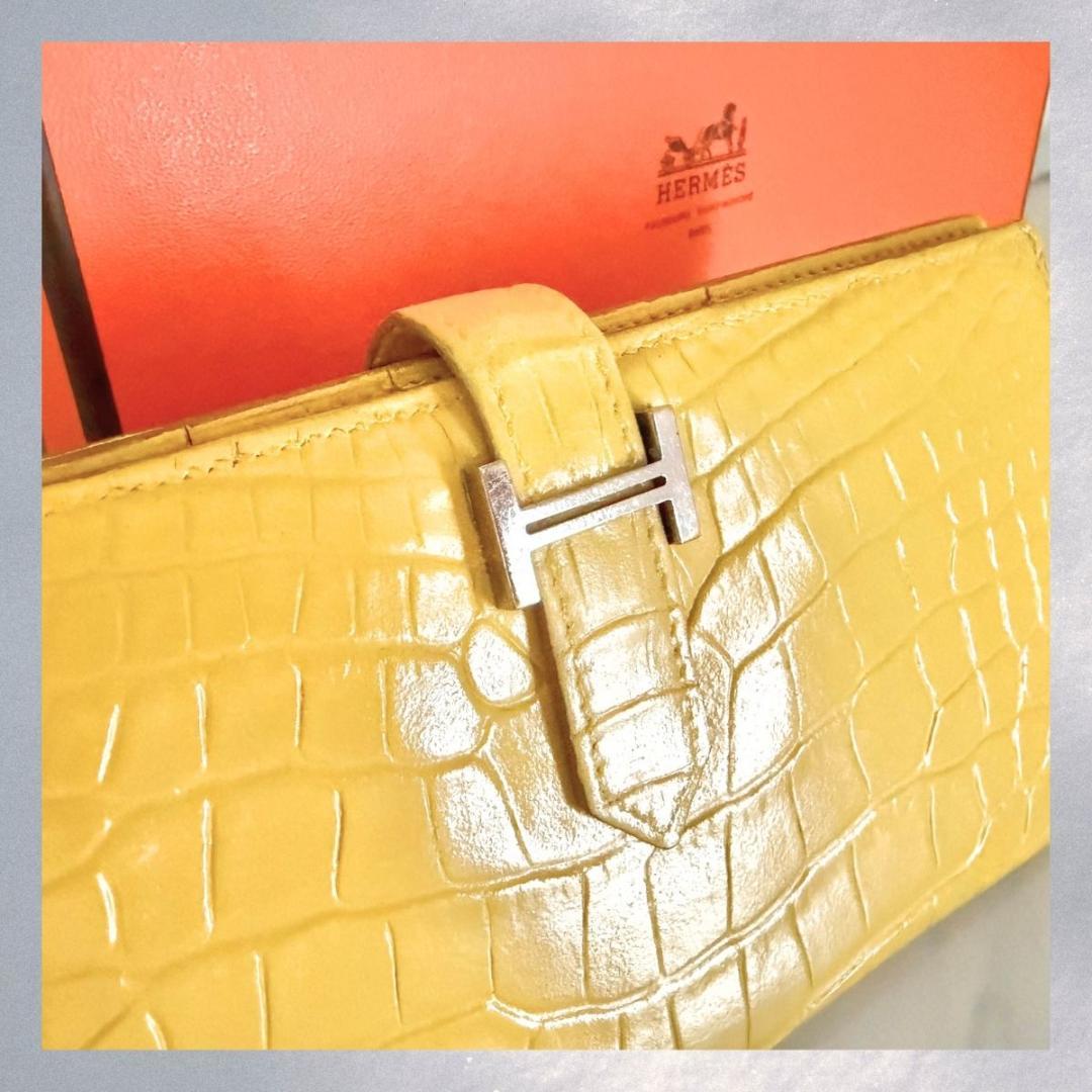 Hashimoto様♡美品♡エルメス べアンスフレ長財布 イエロー アリゲーター