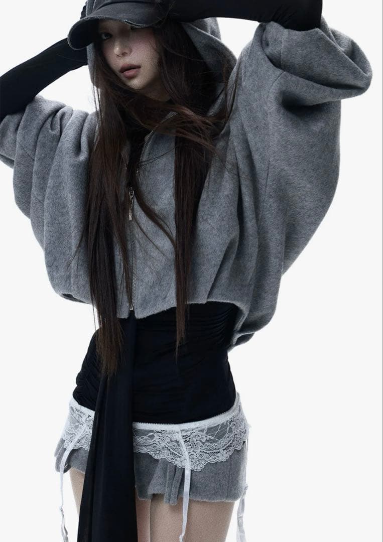 THEREDTHREAD S shaggy shorts　gray M