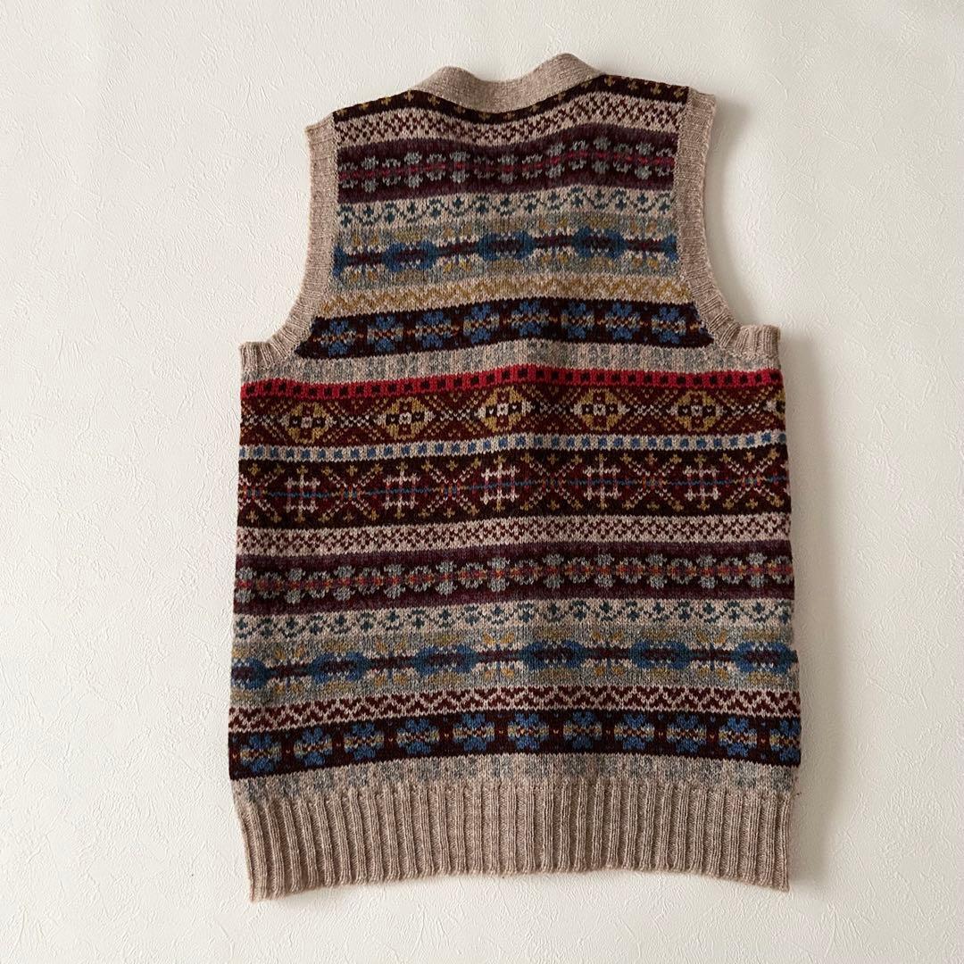 ジャミーソンズ Jamieson’s ニットベスト スコットランド製 総柄