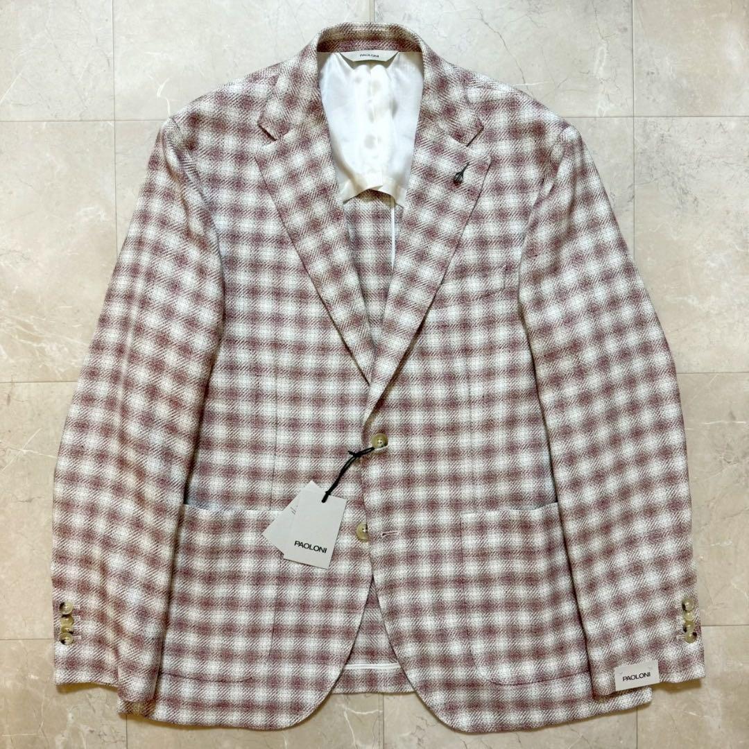 未使用タグ付き PAOLONI リネンコットン チェック 52