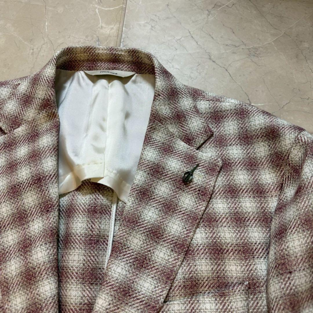 未使用タグ付き PAOLONI リネンコットン チェック 52