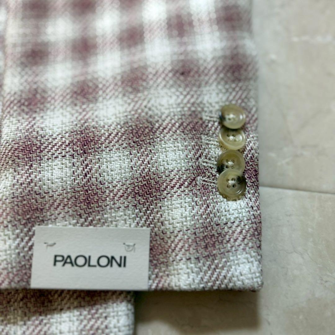未使用タグ付き PAOLONI リネンコットン チェック 52
