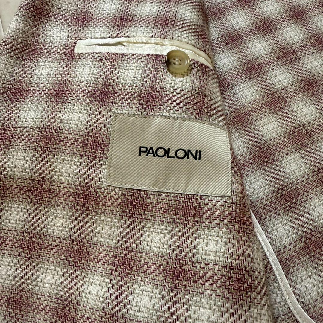未使用タグ付き PAOLONI リネンコットン チェック 52