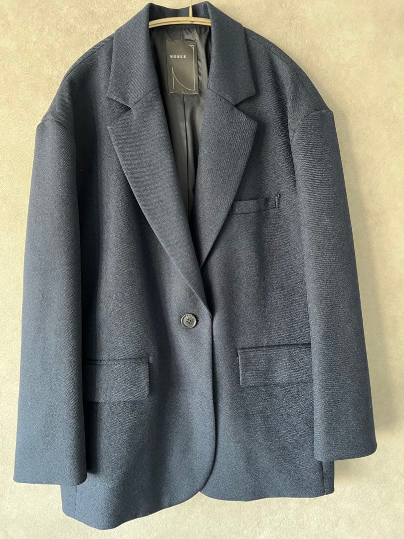 【美品】Noble ネイビー テーラードジャケット オーバーサイズ