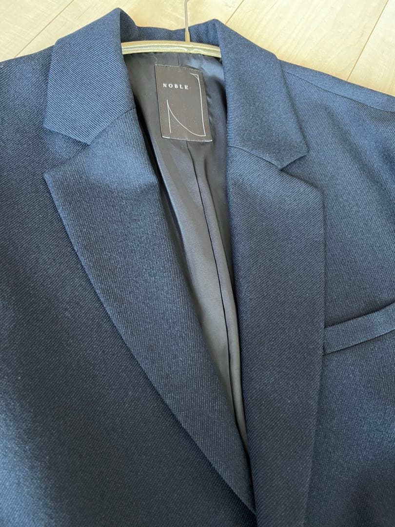 【美品】Noble ネイビー テーラードジャケット オーバーサイズ