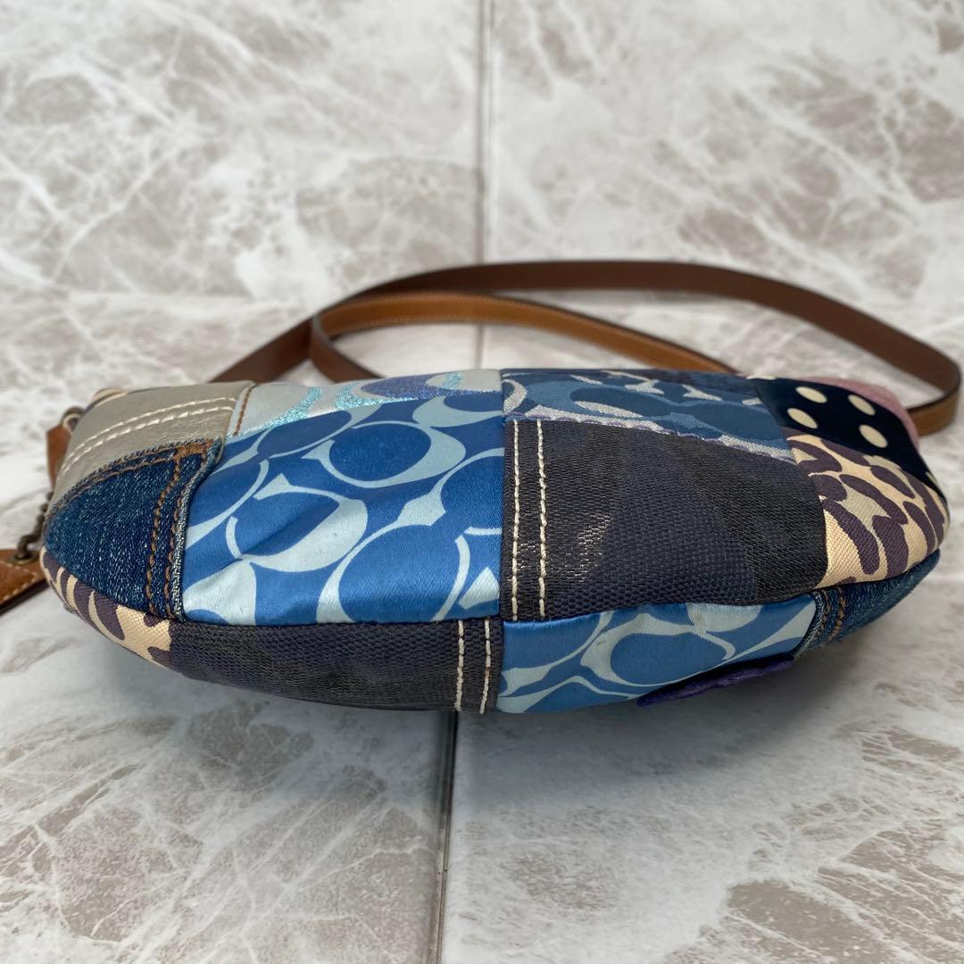 COACH コーチ パッチワーク デニム ショルダーバッグ