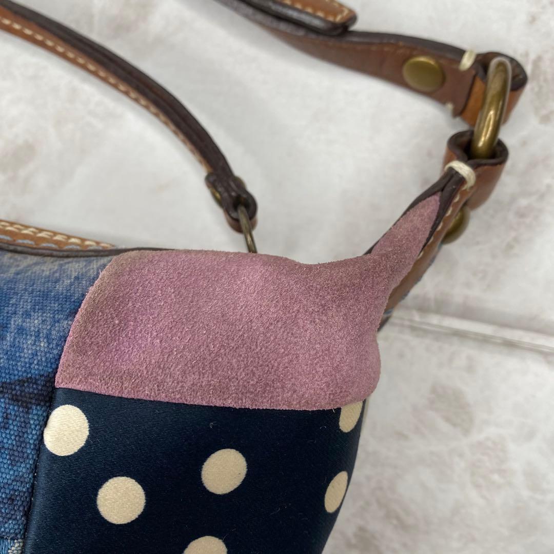 COACH コーチ パッチワーク デニム ショルダーバッグ