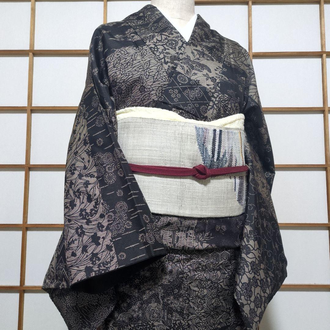 美品 型染 大島紬 丈162 裄68