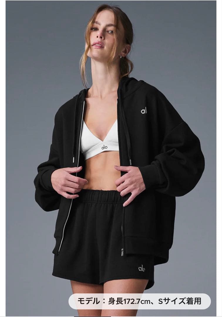 alo yoga アコレード フルジップ パーカー ブラック　XSサイズ