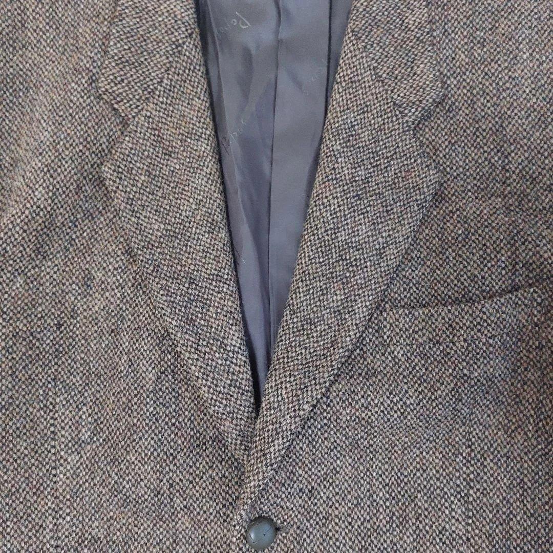 Papas ハリスツイード テーラードジャケット ブラウン系 Lサイズ