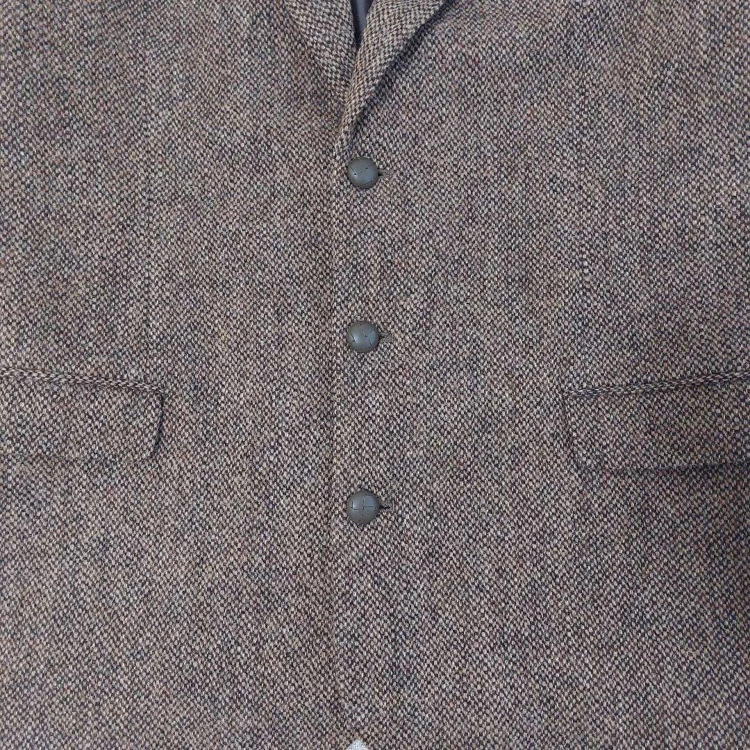 Papas ハリスツイード テーラードジャケット ブラウン系 Lサイズ