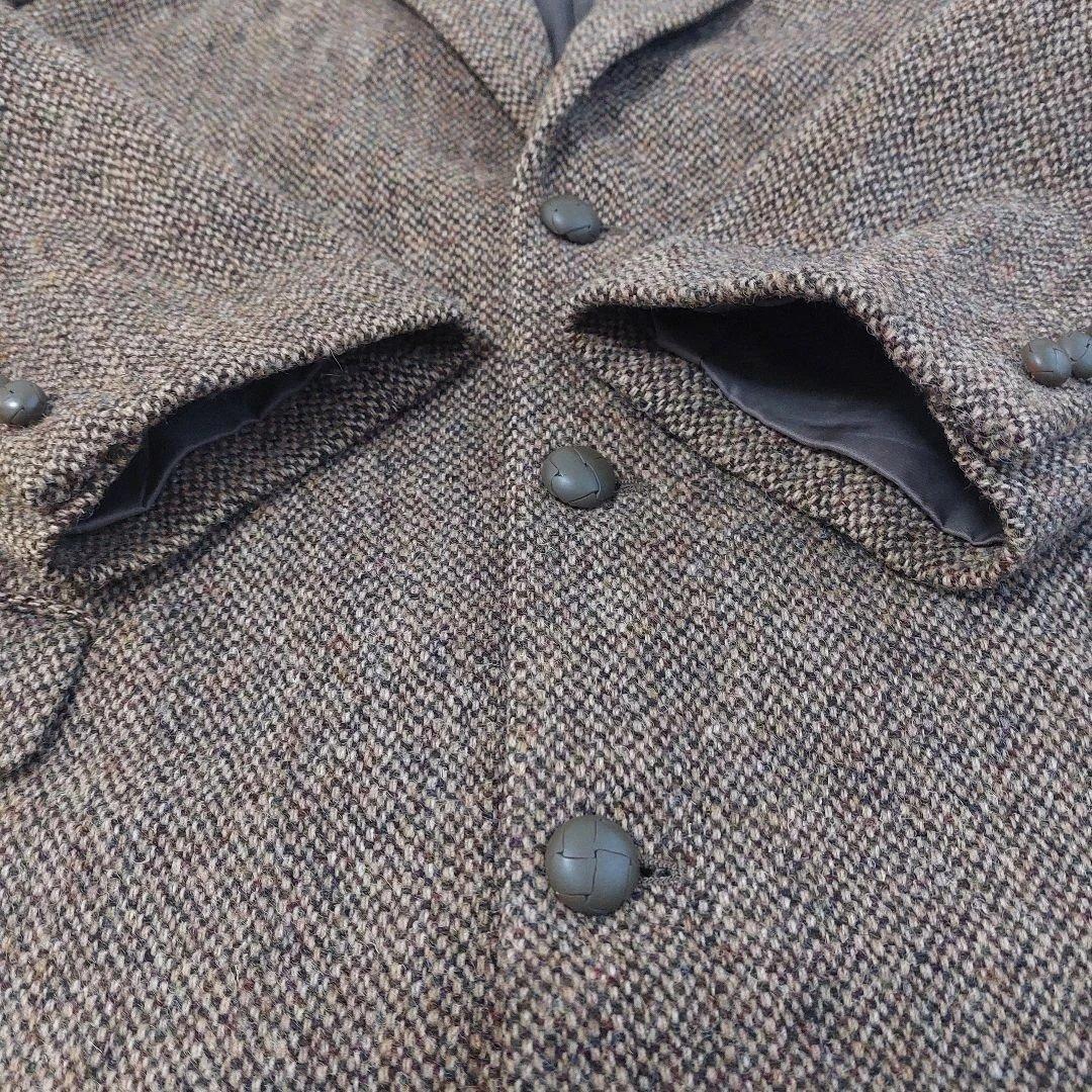 Papas ハリスツイード テーラードジャケット ブラウン系 Lサイズ