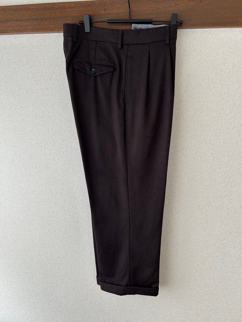 【BERWICH（ベルウィッチ）】LUCANO2Pウールブラウンワイドスラックス