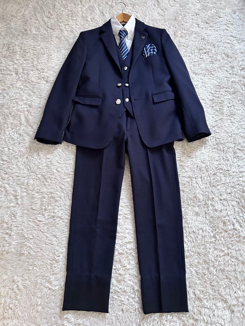 美品　ワンダーファクトリー　スーツ7点セット　ベスト　160　男子　フォーマル