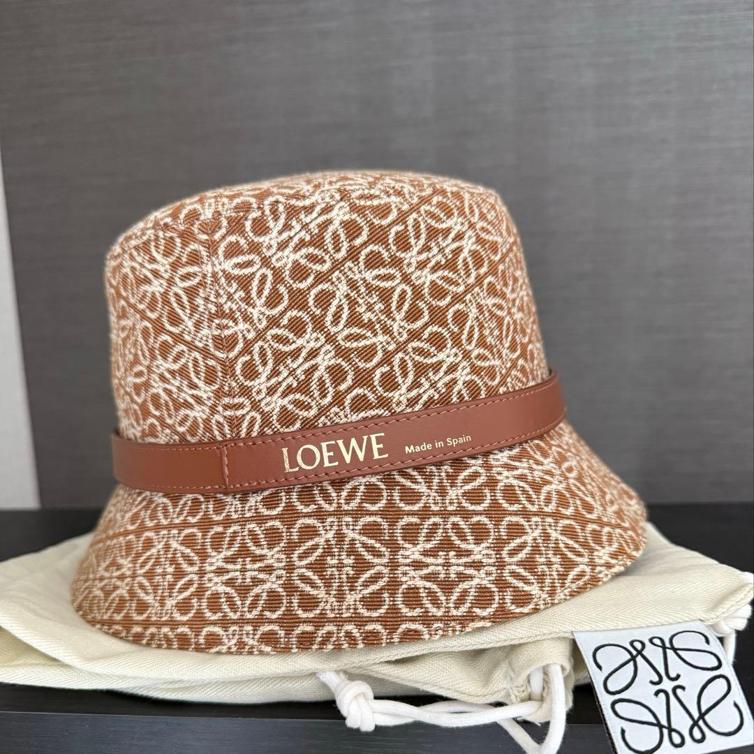 美品 LOEWE アナグラムバケットハット (ジャカード&カーフ)