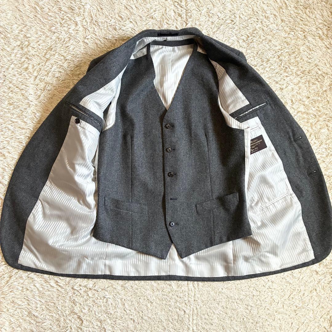 【美品】 高級生地　カノニコ3ピース スーツセットアップ グレー イタリア