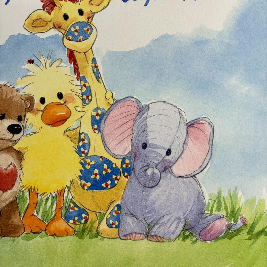 美品 スージー・スパッフォード「みんなともだち」版画 直筆サイン入 スージーズー