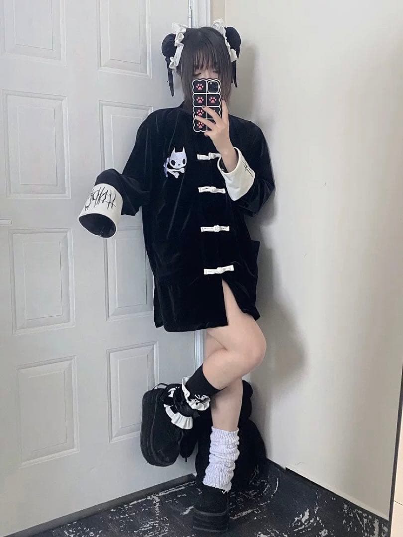 チャイナ風ゆったりトップス✦秋冬コーデ✦お出かけ普段着にもカワイイ