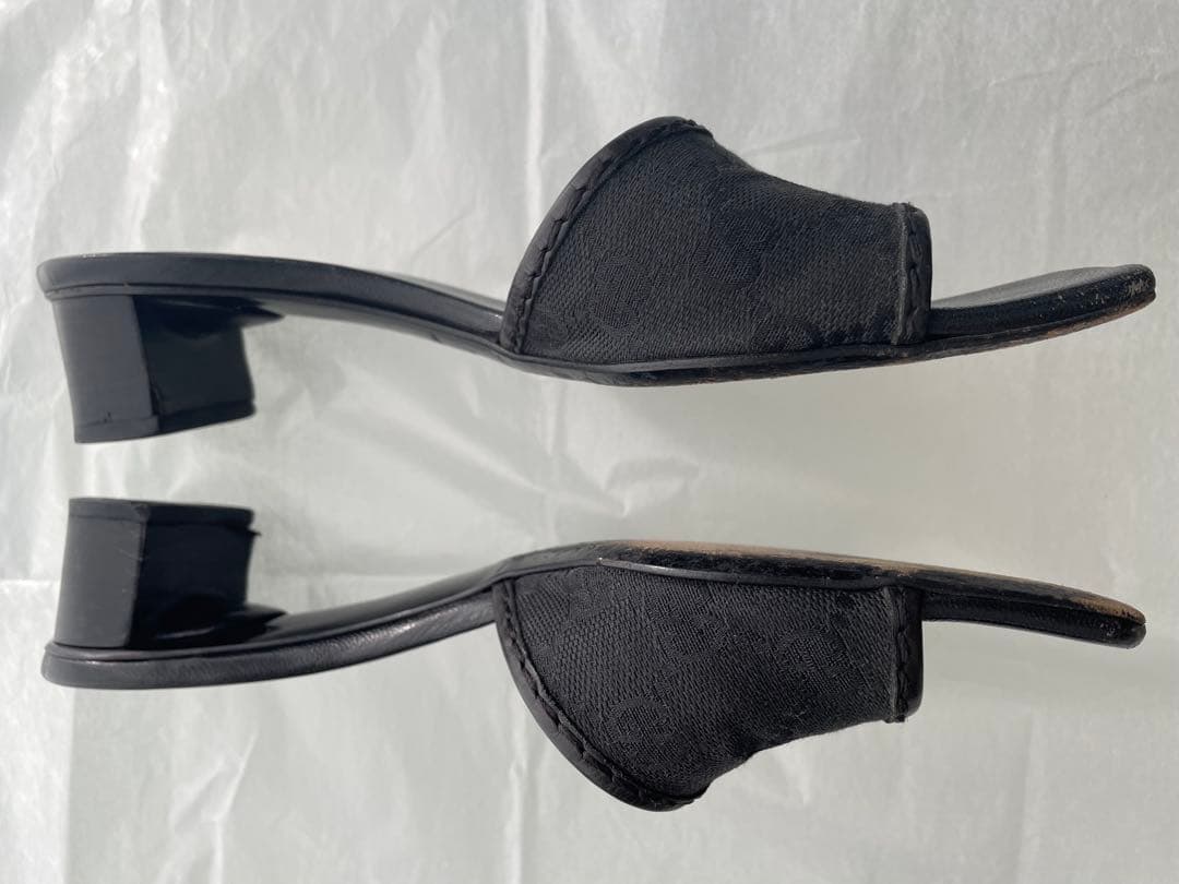 GUCCI グッチ　ミュール　GG柄　ブラック　サンダル　箱袋付き