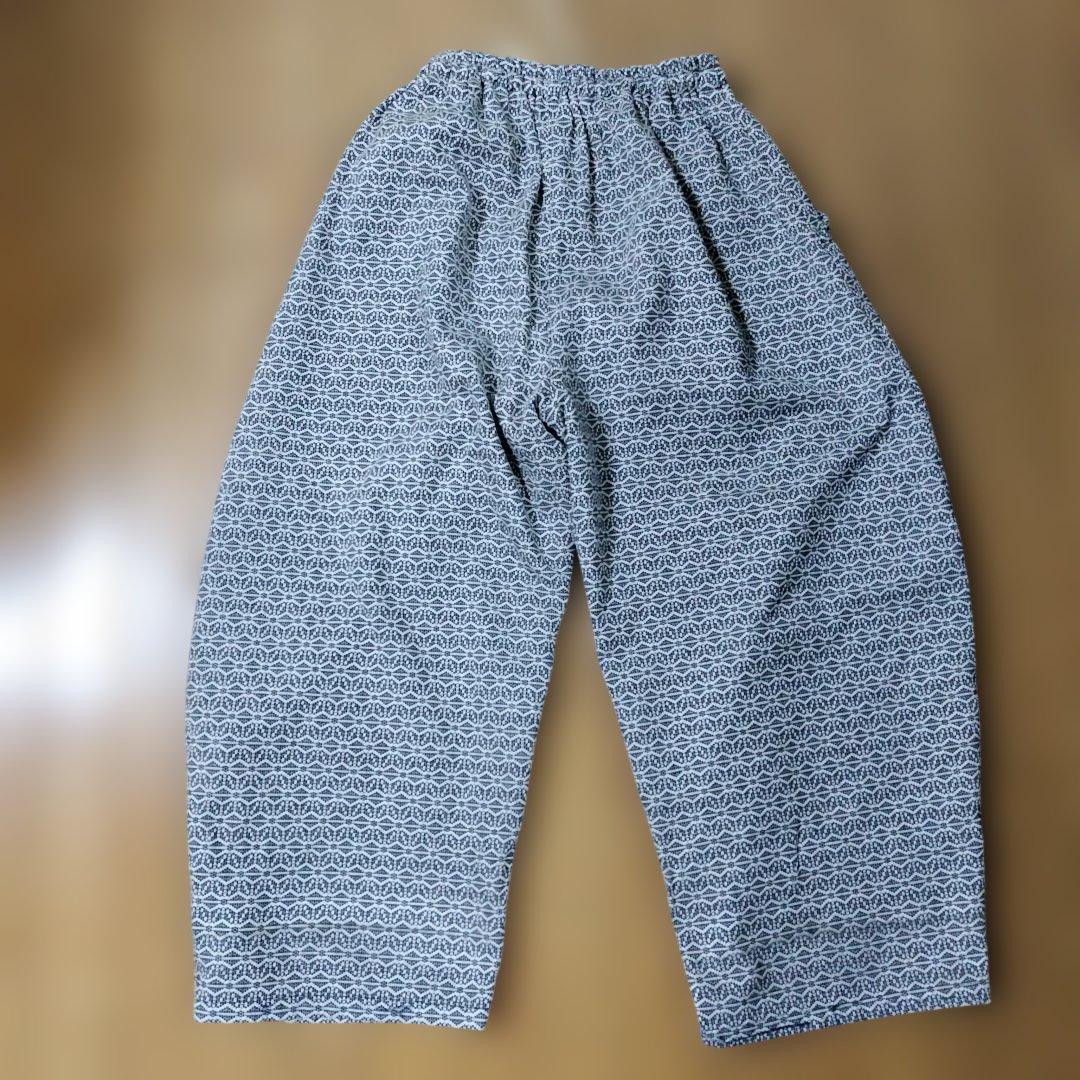 UZUIRO ウズイロ★麻柄バルーンパンツ/生成り/三河木綿 刺し子織