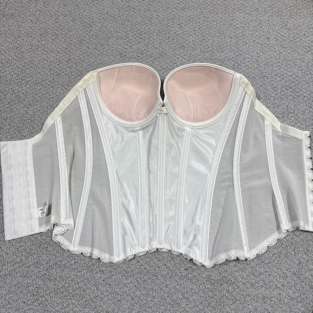 ホワイト コルセットブラジャー ショーツセット