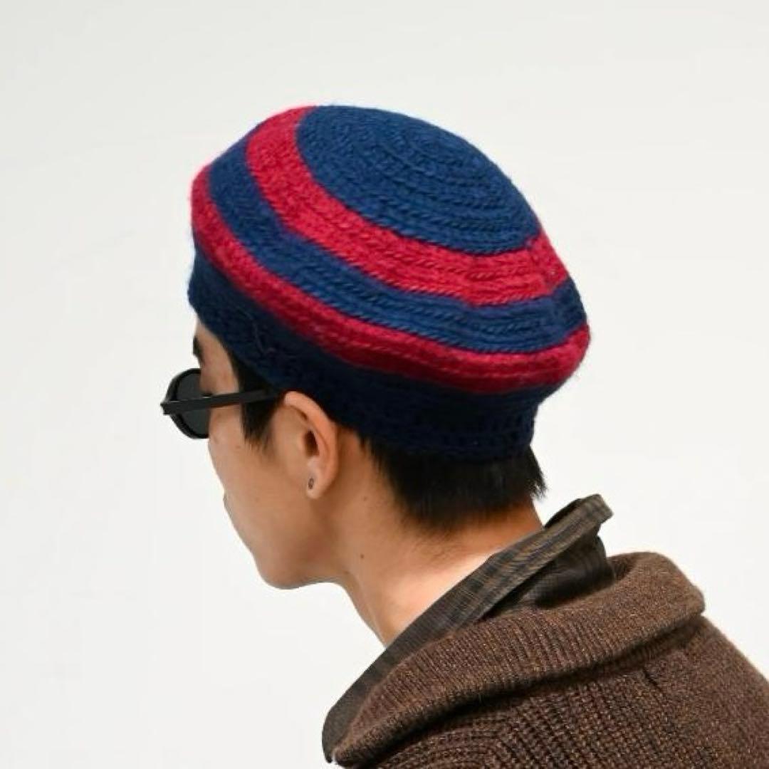 新品 COMFORTABLE REASON ニットベレー帽 レッド ブルー