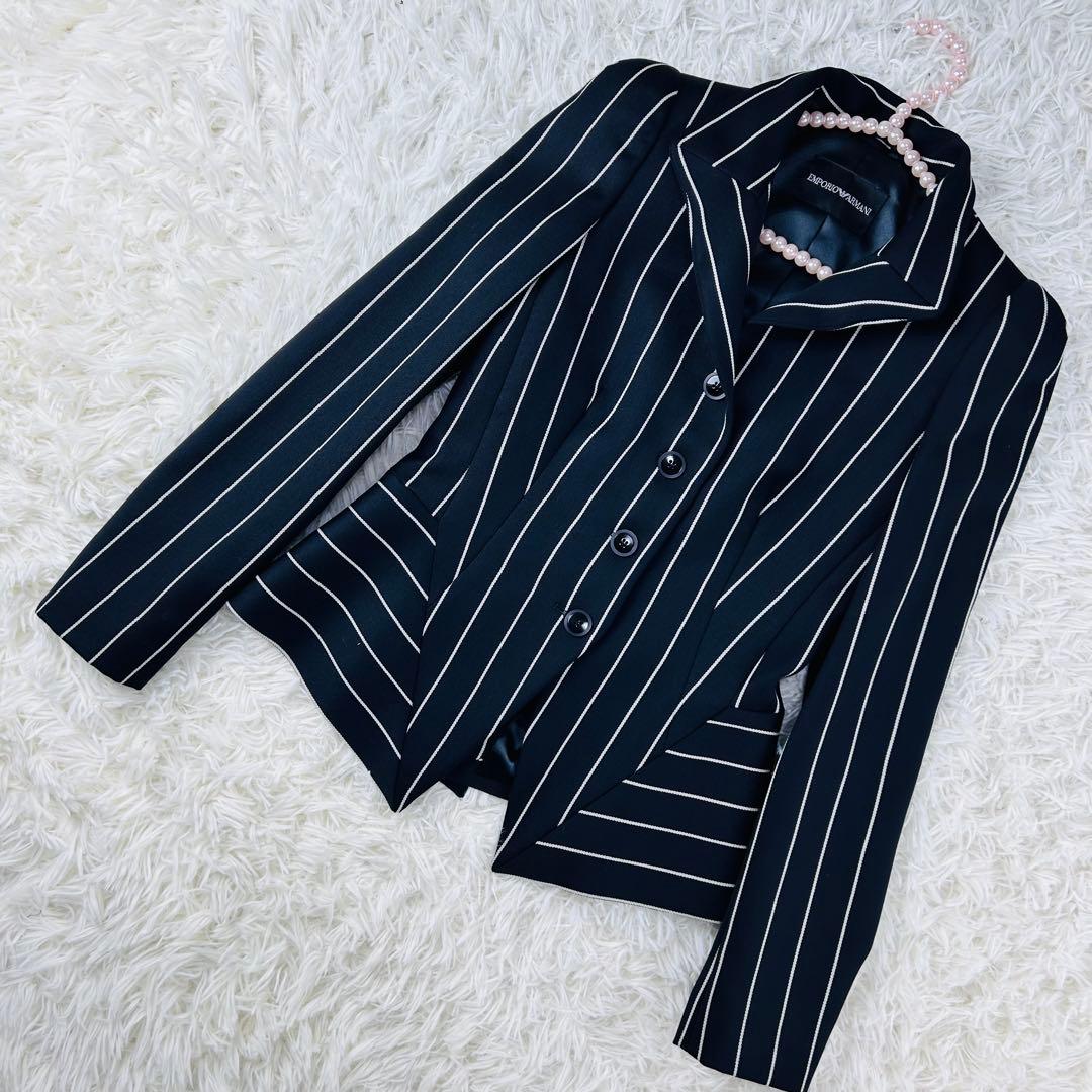 極美品　アルマーニ スーツ 2点セット マーメイド　スカート ストライプ