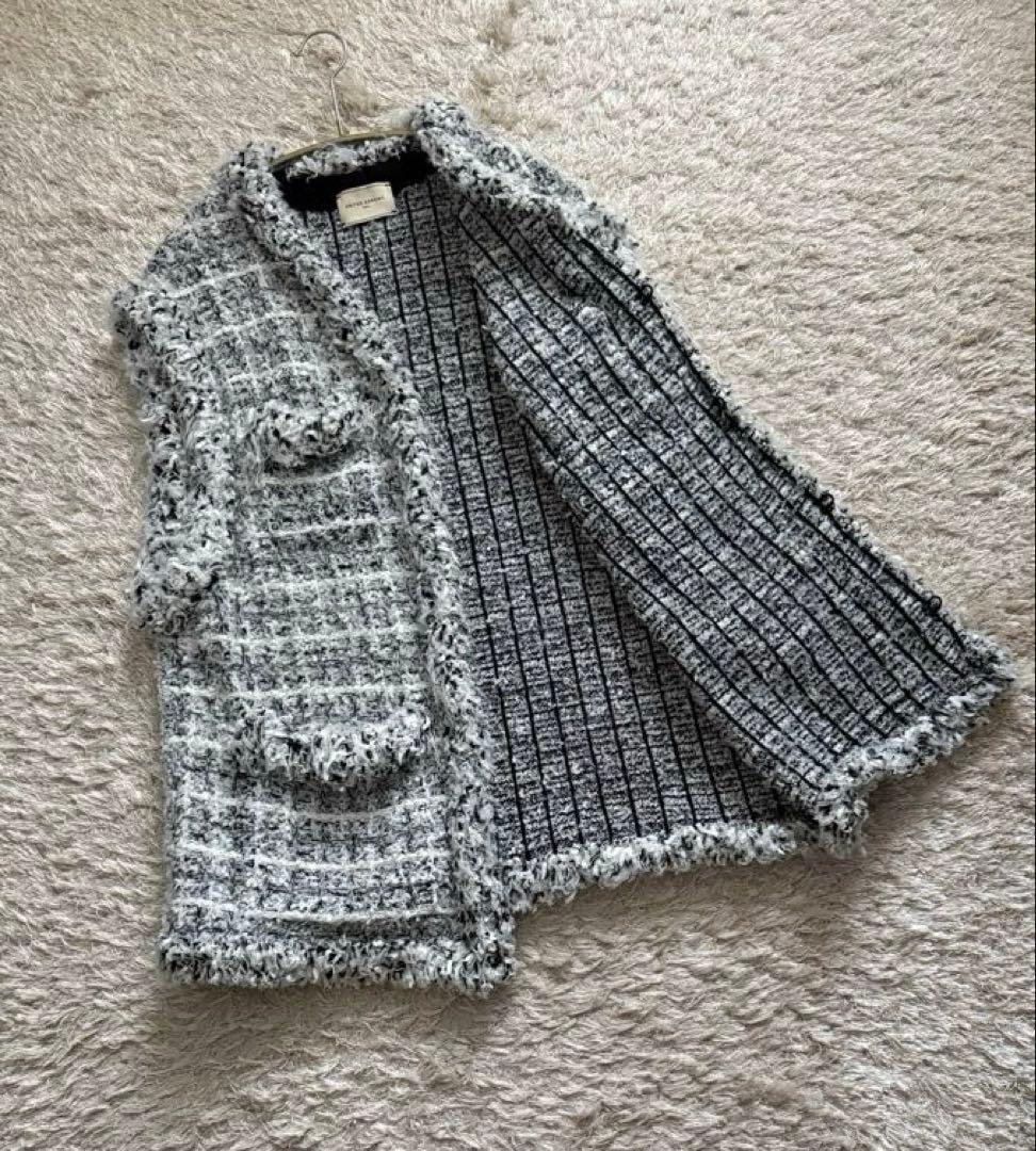 最終SALE【ユナイテッドアローズ】Vネック ミックスチェックツイードベスト