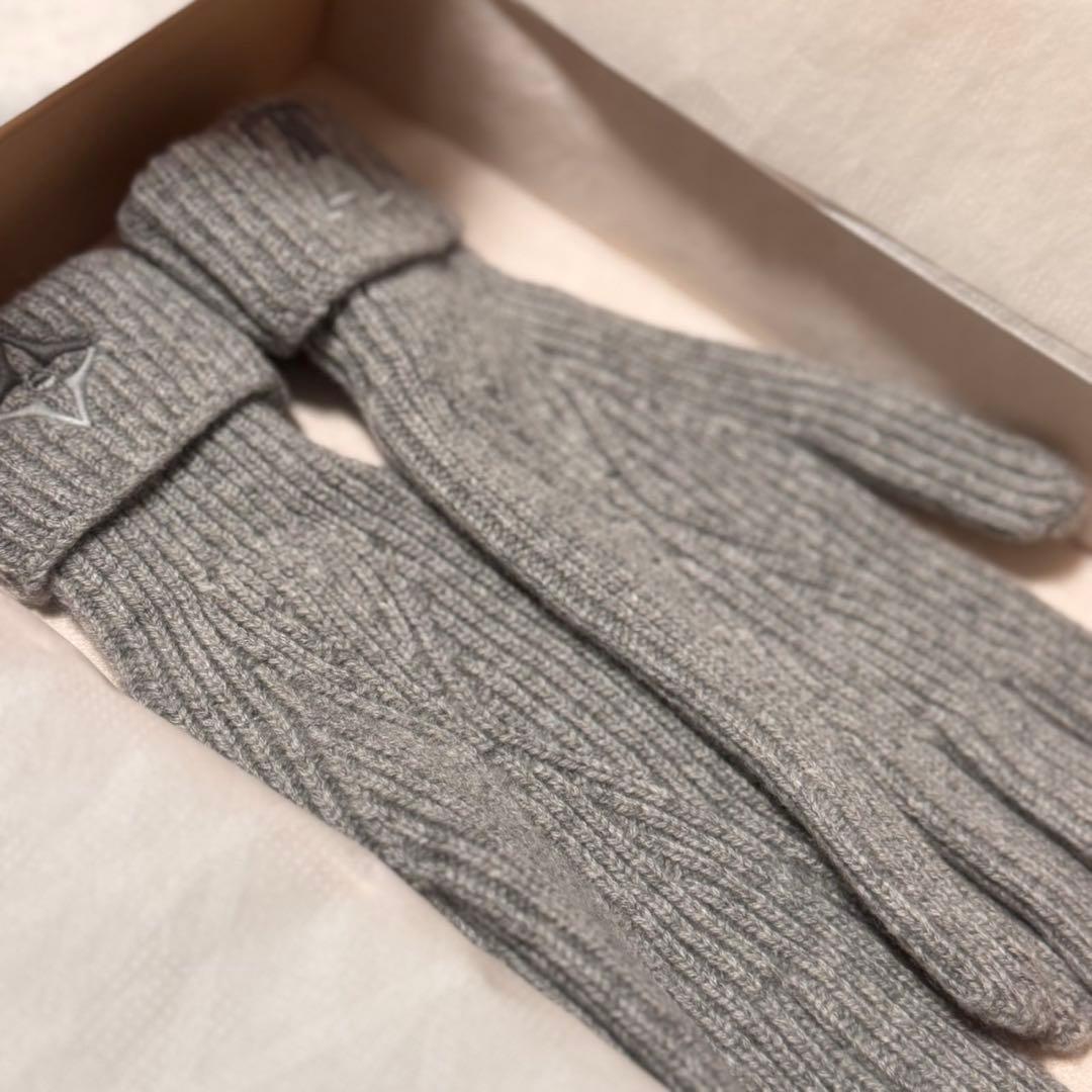 LOUIS VUITTON グレー ニット手袋