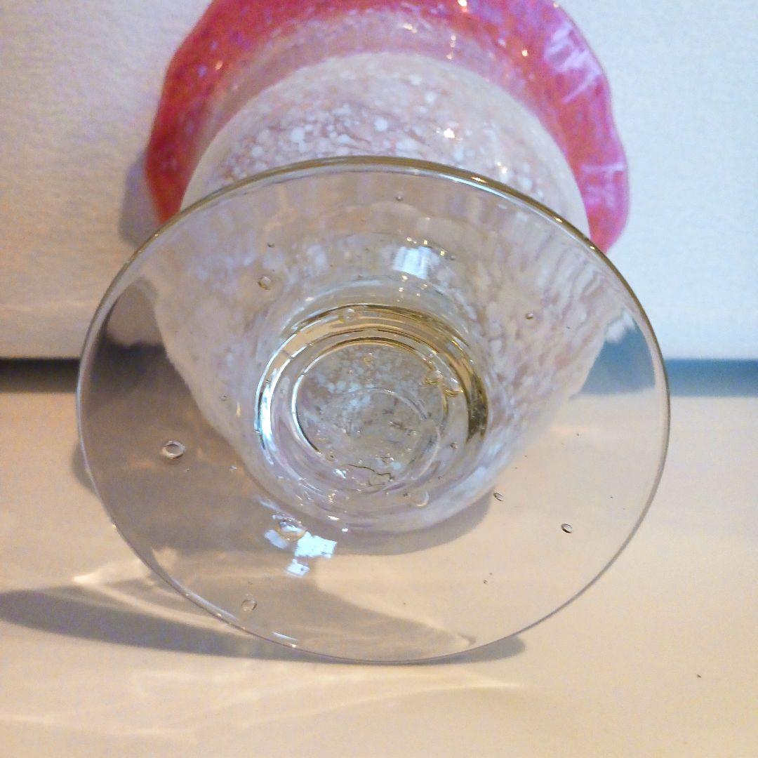 大正ガラス　特大コンポート　アンティーク