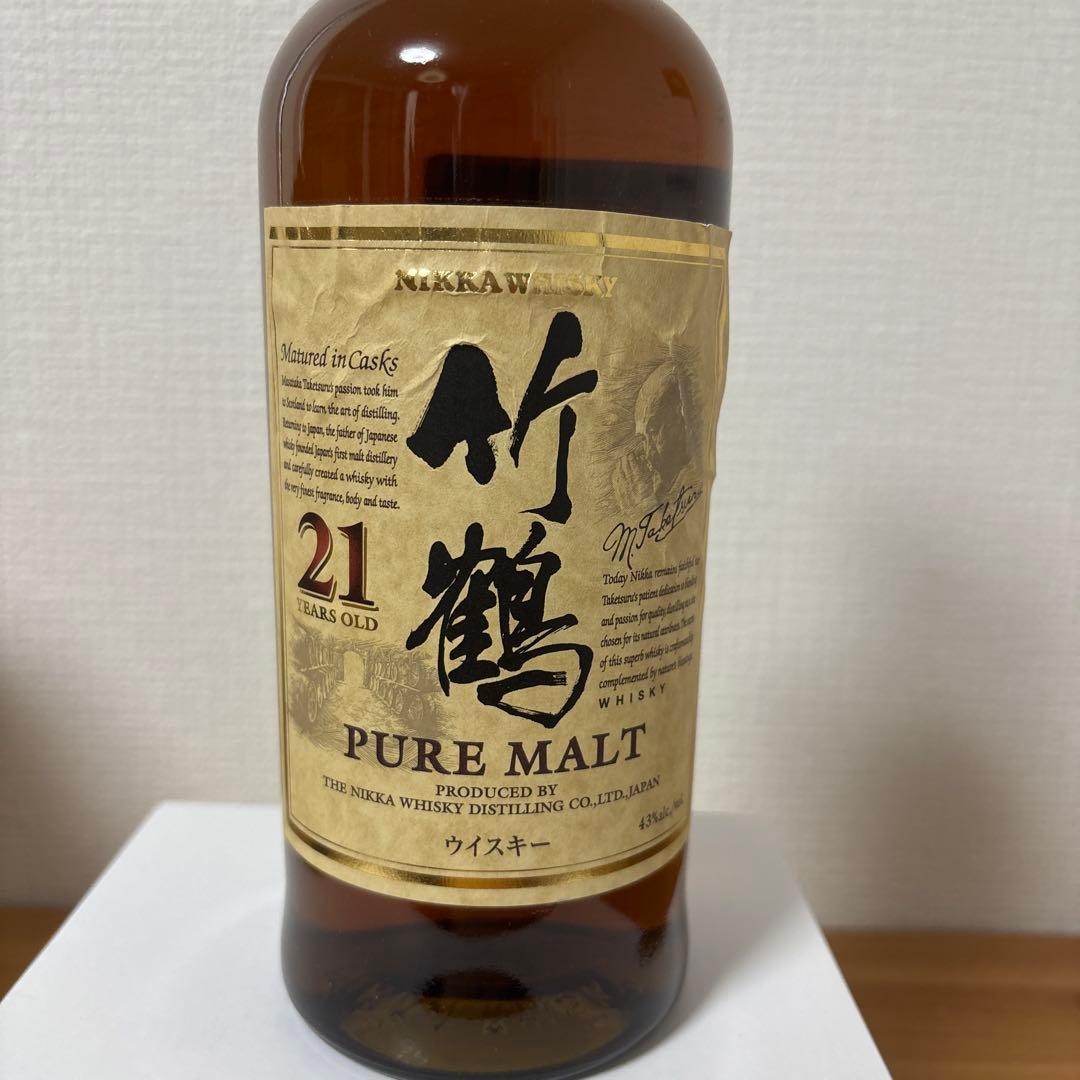 ニッカウイスキー　竹鶴21年　ピュアモルト　未開封