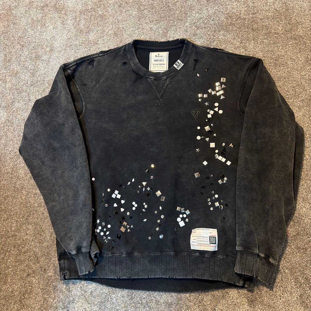 ミハラ ヤスヒロ　スタッズトリム　プルオーバー　46