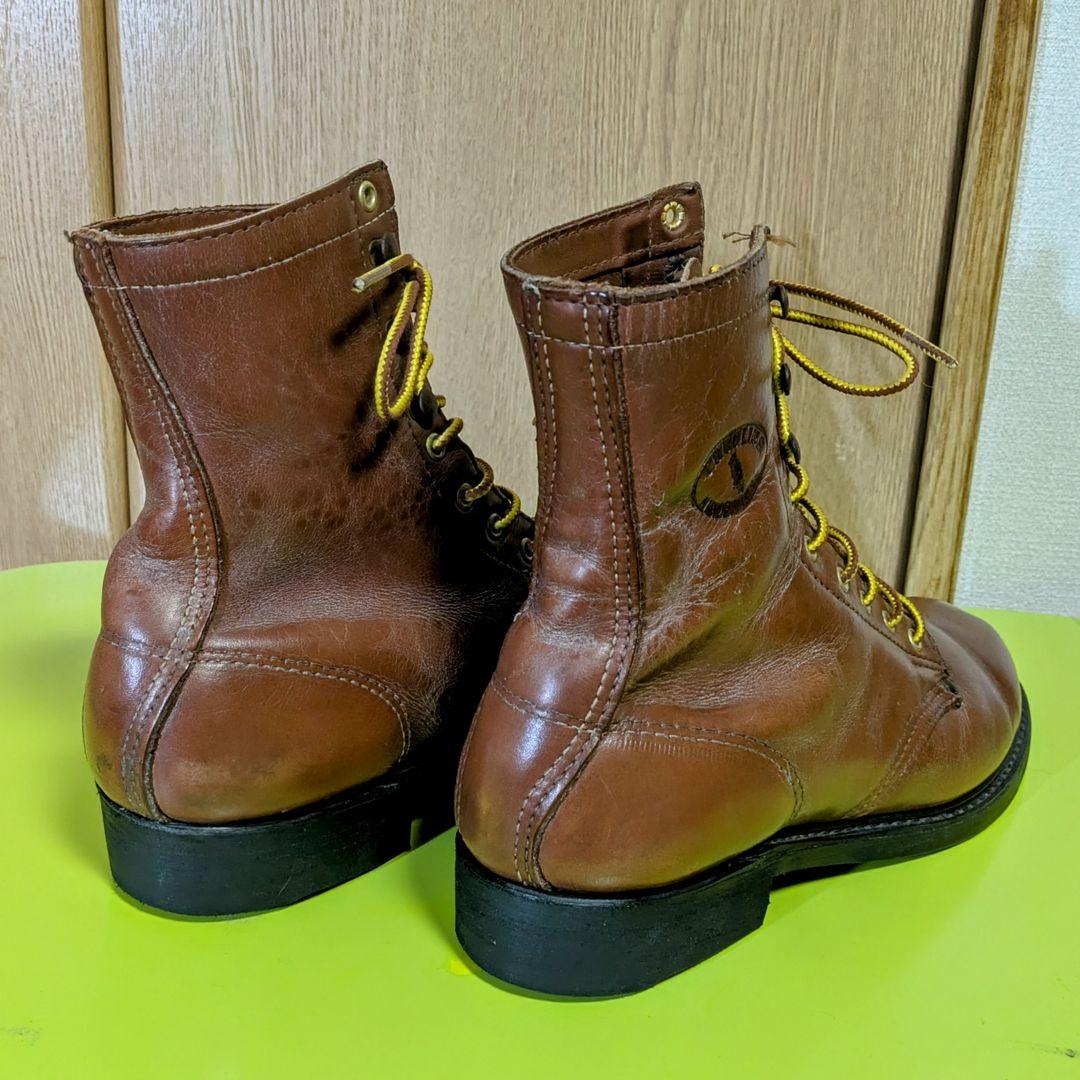 CAROLINA ワークブーツ ブラウン USA製 US8 踵 靴紐 新品