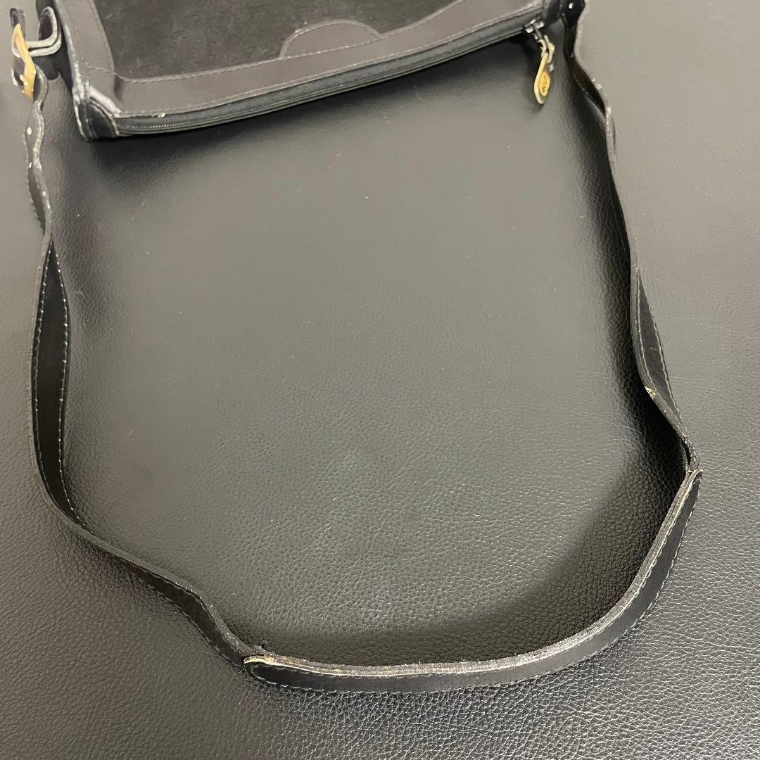 GUCCI グッチ マイクロGG柄 レザー×キャンバス ショルダーバッグ 黒色