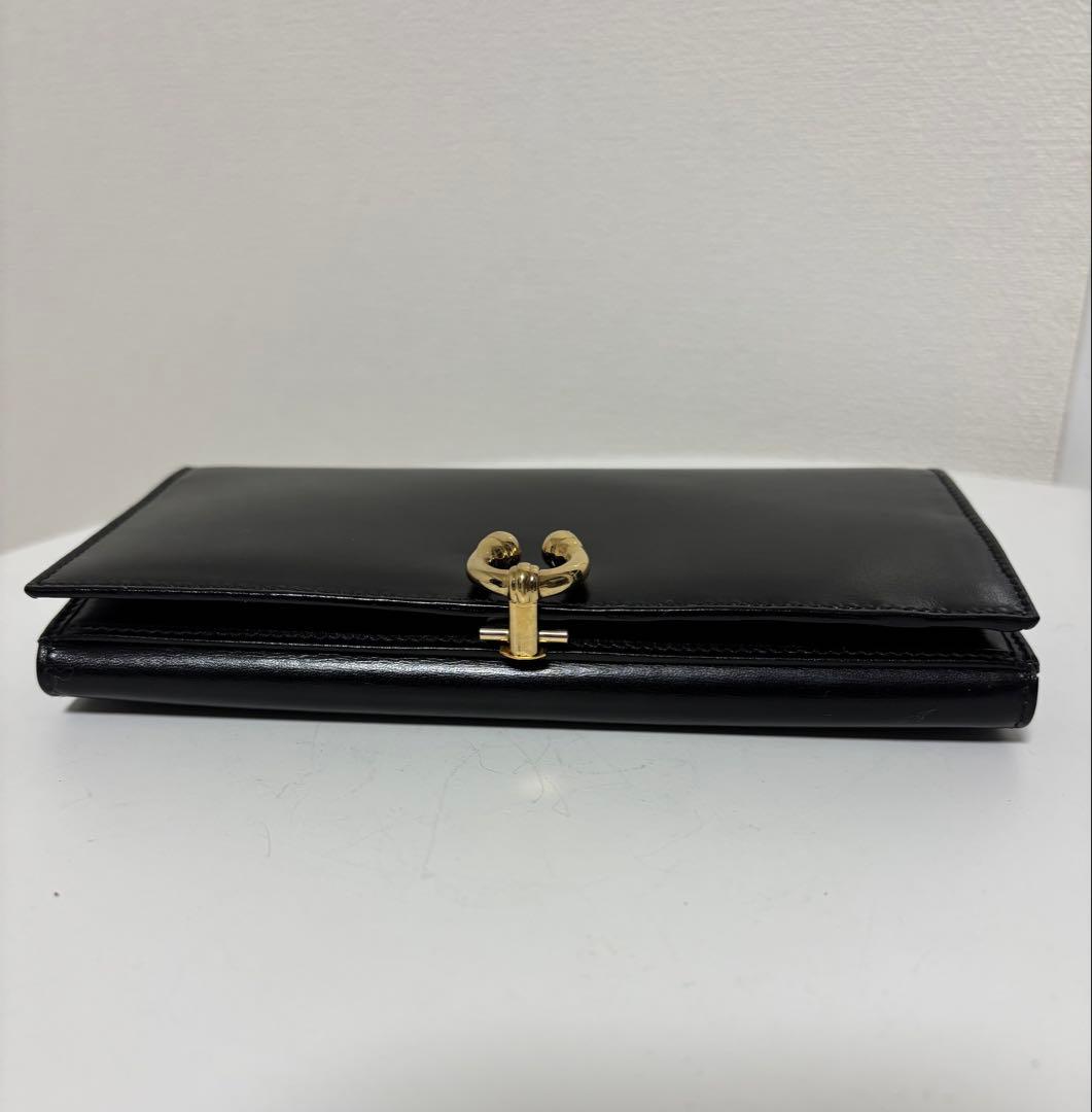 【美品レア】グッチ オールドグッチ ホースシュー 長財布 ブラック GUCCI