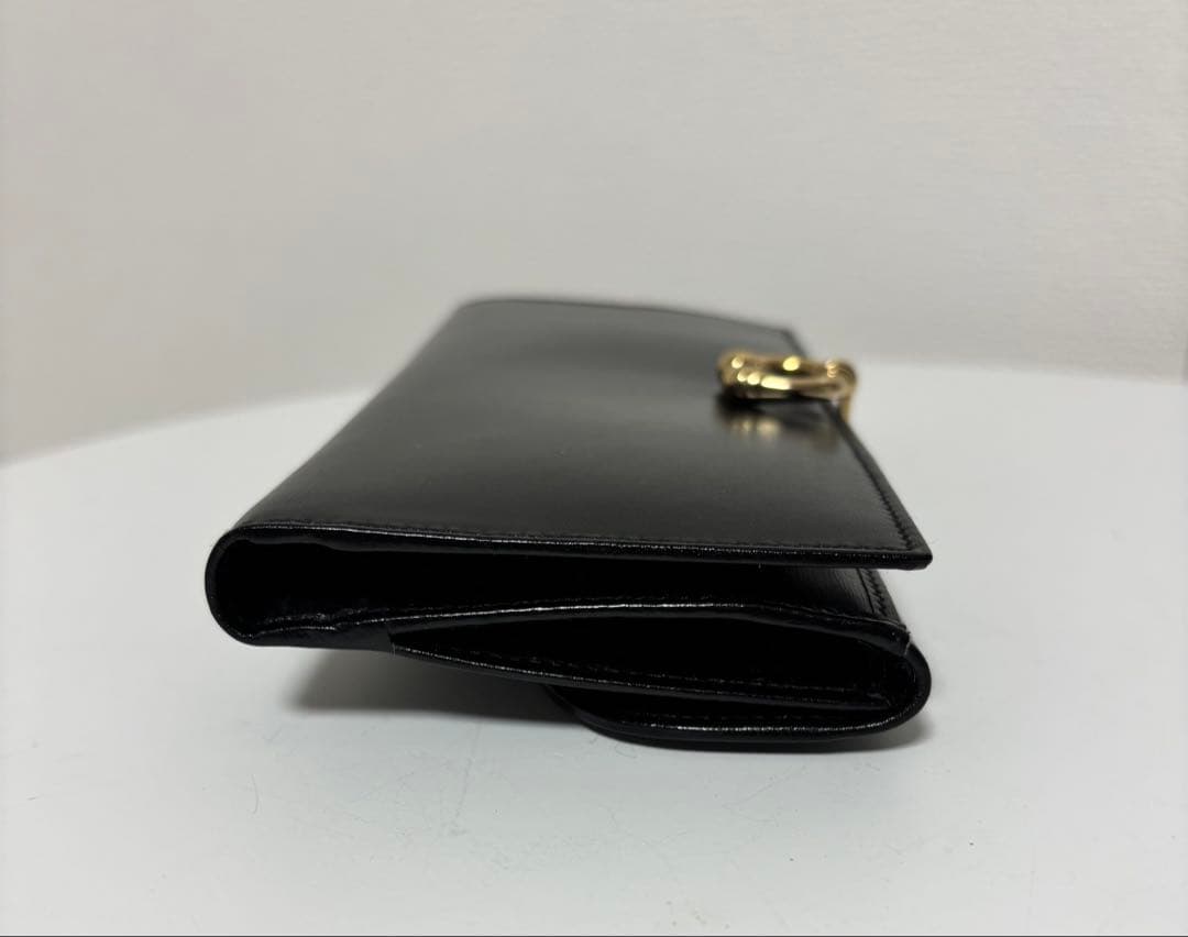【美品レア】グッチ オールドグッチ ホースシュー 長財布 ブラック GUCCI