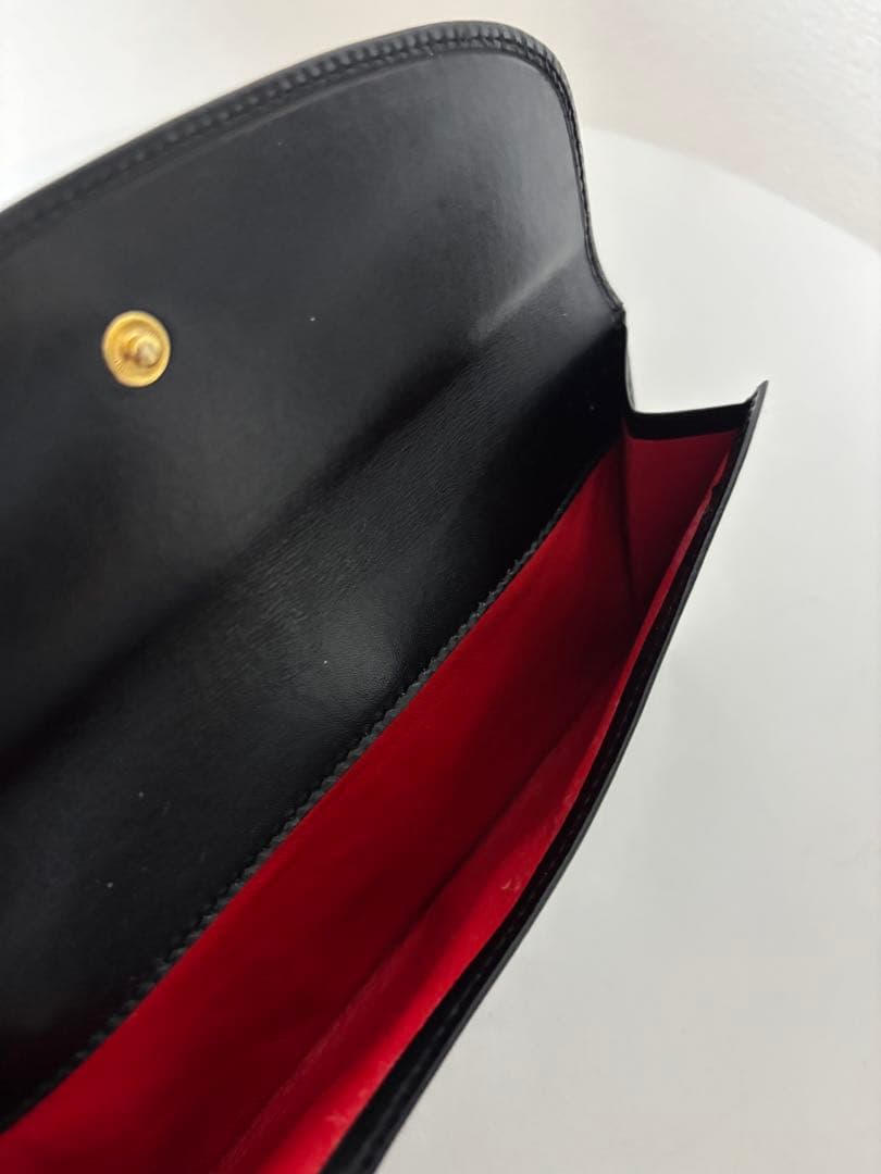 【美品レア】グッチ オールドグッチ ホースシュー 長財布 ブラック GUCCI